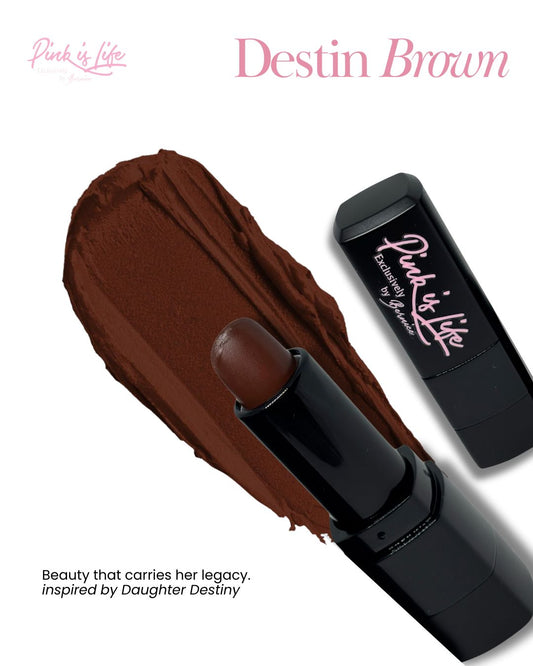 Soft Brown Lipstick by Pink is Life – Deep Brown Shade for All Skin Tones | Inspired by Daughter Destiny
