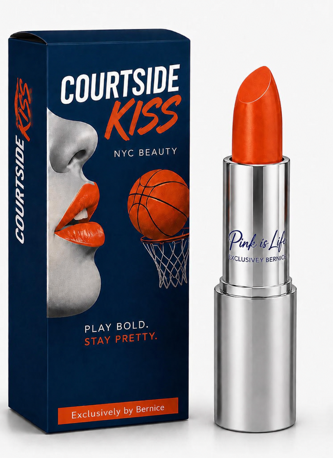 COURTSIDE KISS CREAME LIPSTICK 🏀💙🧡 - Back order, Back in stock Mid - June .