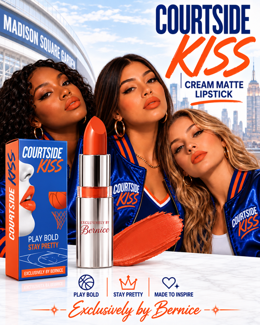 KNICKS INSPIRED : COURTSIDE KISS CREAME LIPSTICK 🏀💙🧡 Back in Stock November -Pre-order sale available