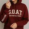 Faith In Every Thread | G.O.A.T | GOD OVER ALL THINGS | WINE PULLOVER HOODIE