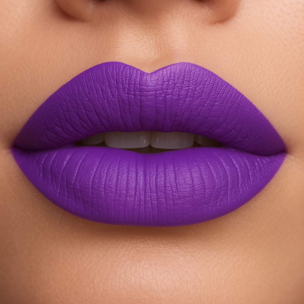 Lápiz labial líquido mate vegano de color morado Narcissist