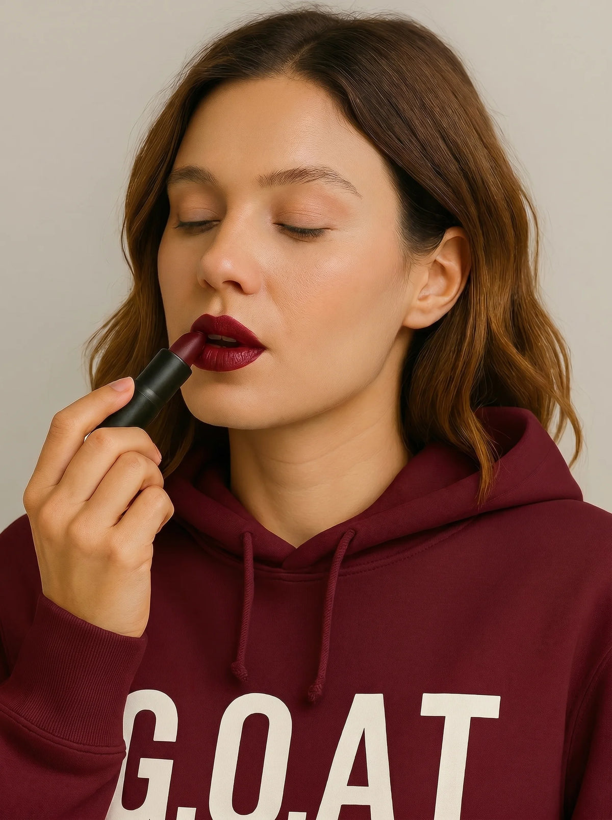 Faith In Every Thread | G.O.A.T | GOD OVER ALL THINGS | WINE PULLOVER HOODIE