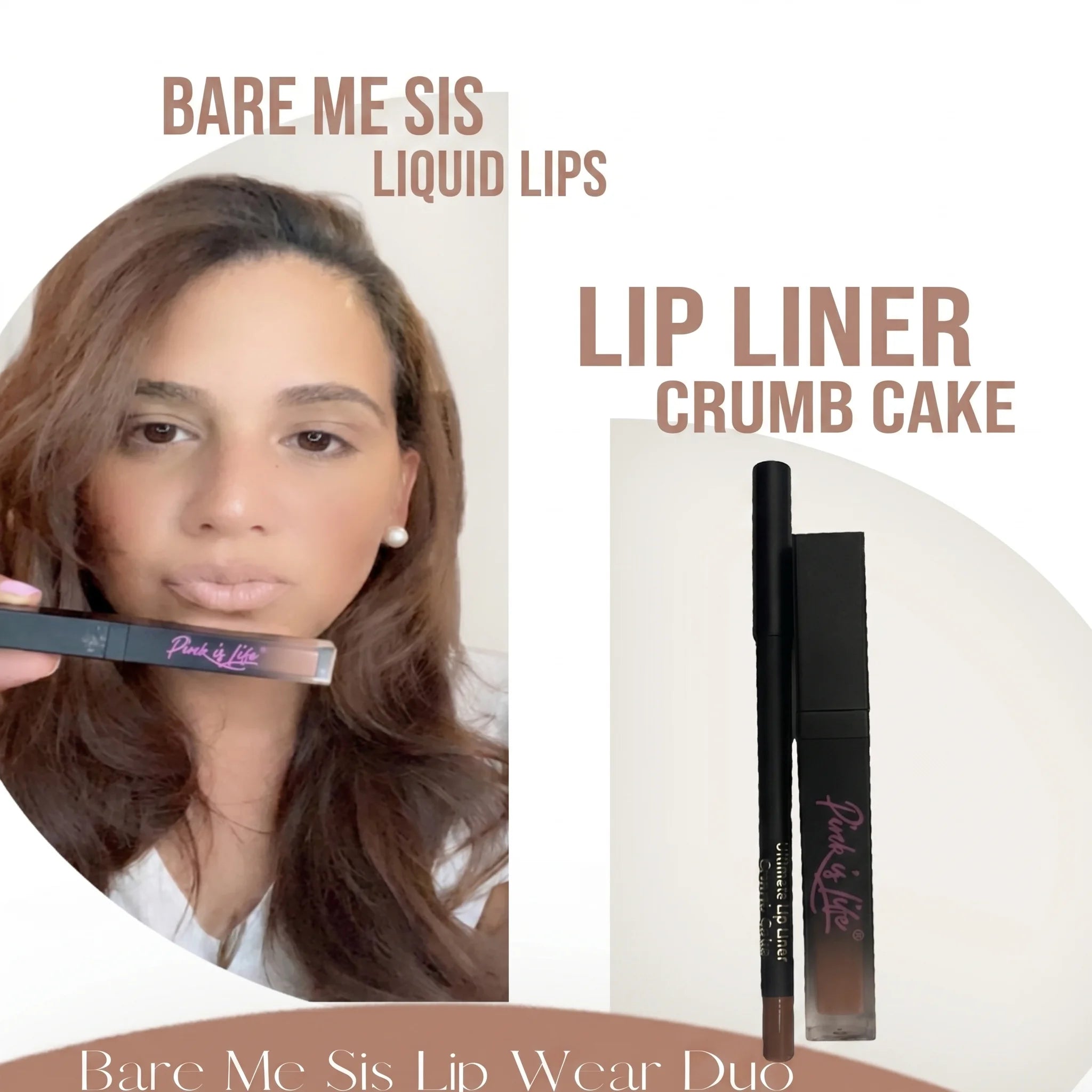 Bare Me Sis Lip Duo-Nude color liquid lips (Vegan)