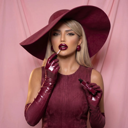 Lápiz labial líquido color vino Life Happens - Stock bajo.