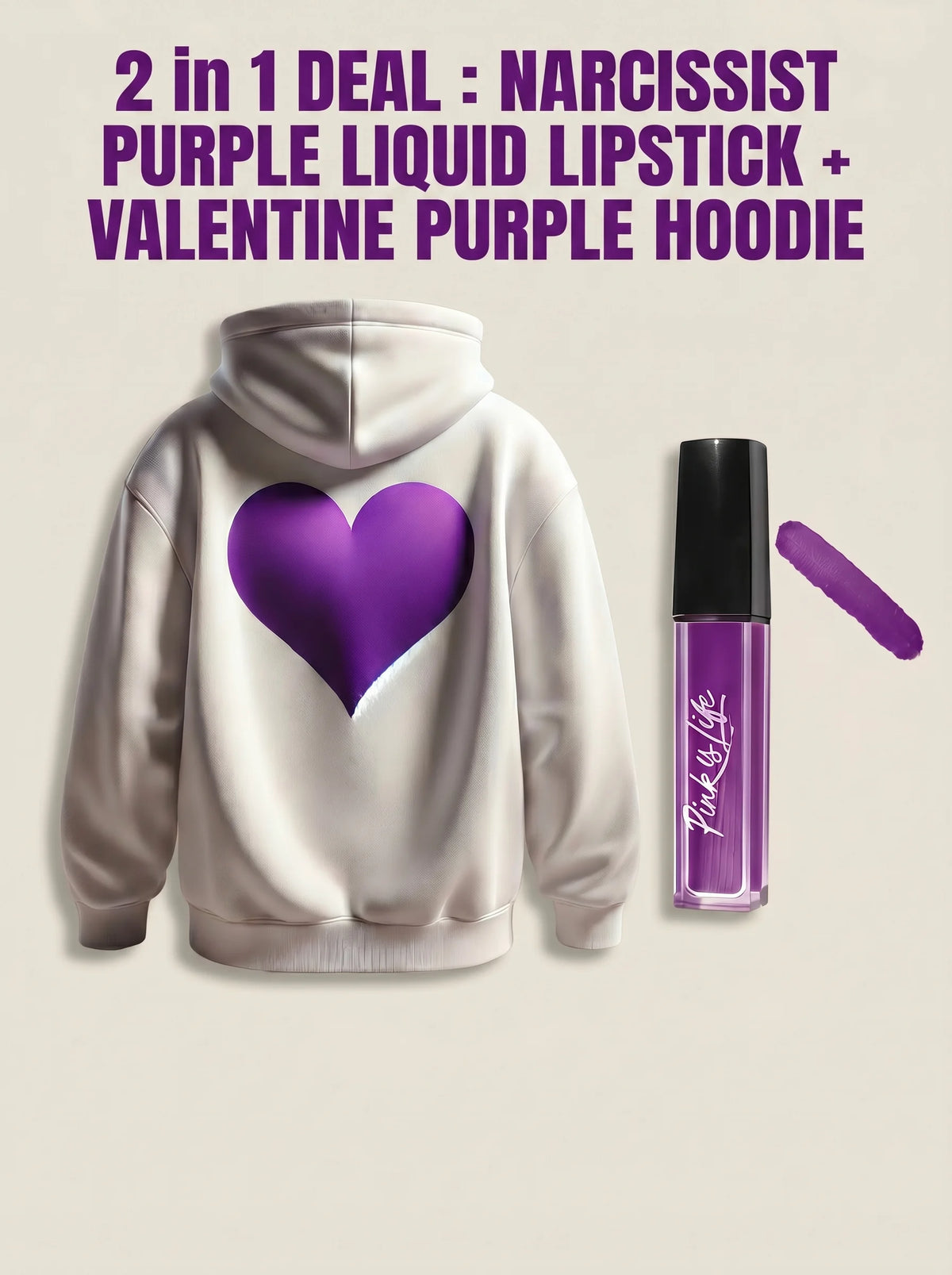 Valentine's Purple Hoodie & Beauty Limited Edition Bundle